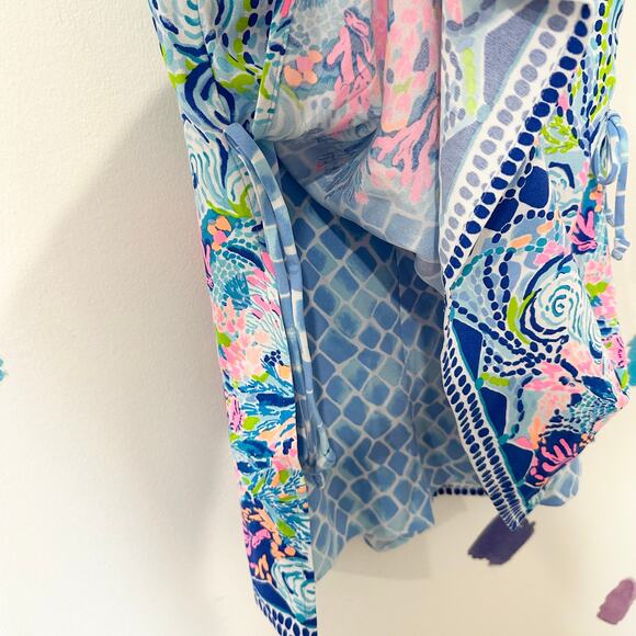 0 Lilly Pulitzer Donna Romper Multi Hidden Treasure Blue Print Romper NWT - Picture 4 of 6